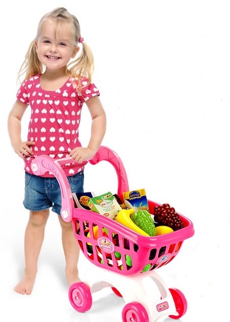 ET 841 Shopping Cart Trolley Kids Toys Pink